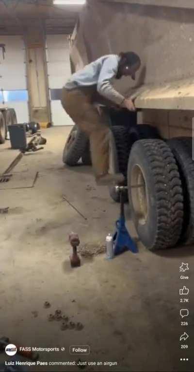 To loosen a lug nut