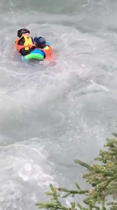 This guy jumping into a raging torrent to save a stranger from certain death