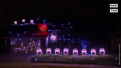 Someone synced their Halloween lights with the and 