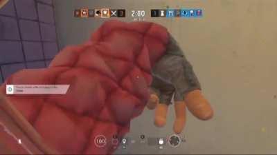 Monty throwin up gang signs