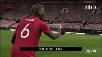 After Pogba scored and make it 5-2 Maguire is shouting to keep the pressure on and Ole says let’s go