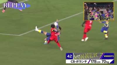 Japanese all star game payers watching the replay on the big screen.