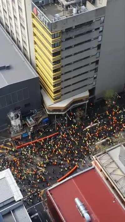 The fireworks show from my balcony overlooking Swanston Street.