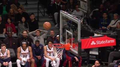 [Highlight] Cam Thomas with the very unlucky in-and-out shot (with a replay. Including the reactions from the Nets' bench).
