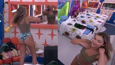 Alyssa BB24 - part 3, talking to cams in Indy's green bikini
