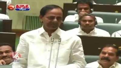 KCR talking about controlling Coronavirus in T.S Assembly.