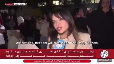 A Jerusalemite with no direct ties to the prisoners, yet she welcomes them with tears.