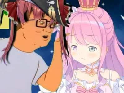 Boomer pirate scolding a baby princess for being cuter than her