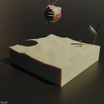 Low-poly ED-E on his way to Strip. Made and rendered in Blender.