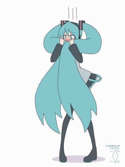 What could make Miku so embarrassed right now?