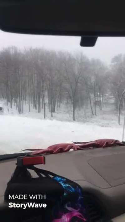 Both of these guys had just passed me at 60MPH in whiteout conditions, first snow of the year. Be careful & smart everyone