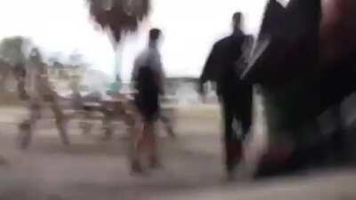 Cops arrest man jumping over them
