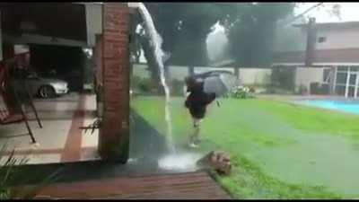 umbrella and lightning never a good mix