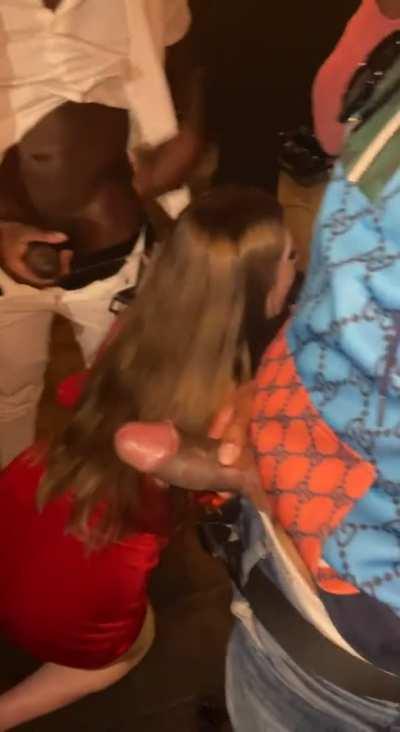 Hell of way to greet/meet by sucking off every BBC you see