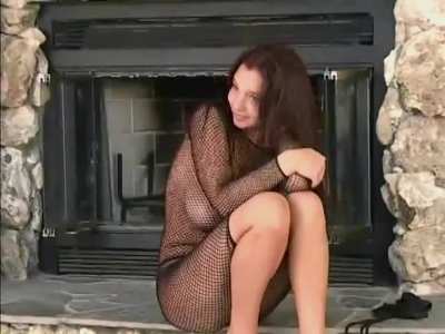 Christina Model - Black Netted Dress (Extra)