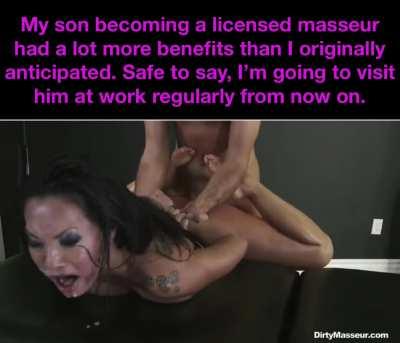 Giving mom a deep massage.