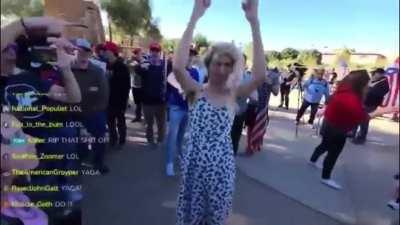 MAGAts assaulting and harassing a trans person for YouTube views