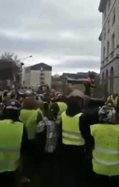French Protesters Demonstrate Their Fine Masonry Skills By Bricking Up The Gates To Parliament
