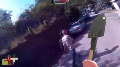 Soldier got into real life and first of all decided to hit an old guy in the head with The Market Gardener