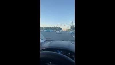 To make a donut on the road