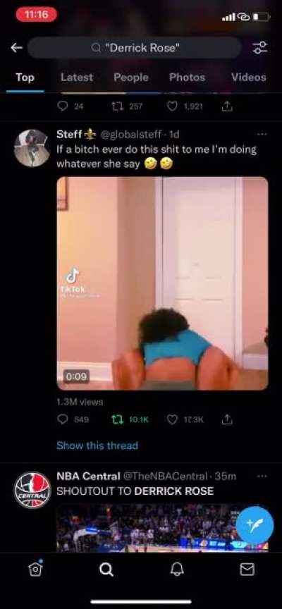 She was trending under DRose 😆