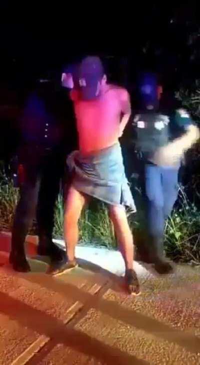 The police scared the sh*t out of him while arresting him NSFW