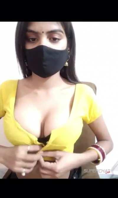 Beautiful indian girl playing with her perfect breasts[18+]
