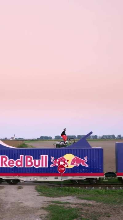 David Godziek on a moving train