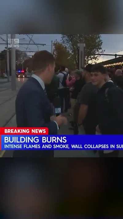 Teen makes astute observation on live TV during massive building fire