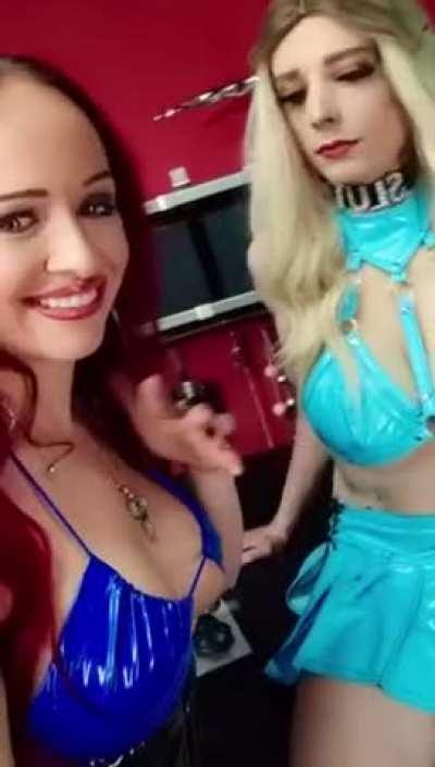 My sissy has a new chastity cage. It looks like a pussy now, how cute?