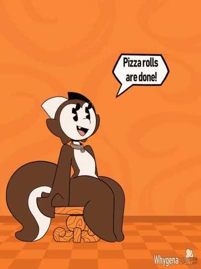 Waiting for pizza rolls