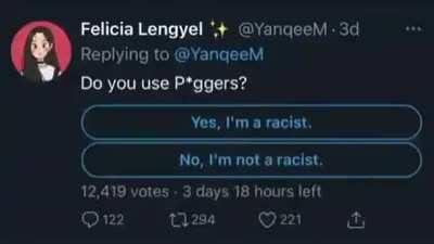 Well I guess I'm a racist, Poggers!
