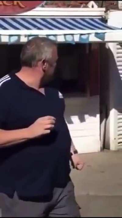 Barry 63 defending his ketchup pot from enemy attack