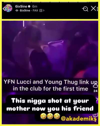 6ix9ine speaks up for Atlantology and Gunnaology and wants to know why YFN Lucci became friends with Thug after niggas shot his moms. Will YFN Lucci respond so Atlantology and Gunnaology can finally have the answer they been waiting for?