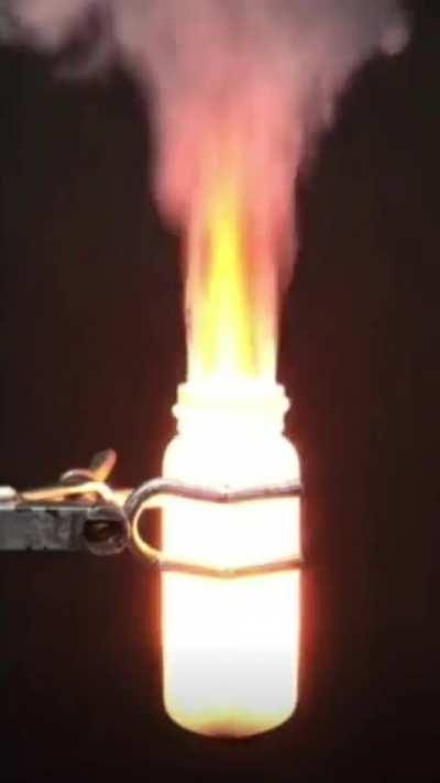 I carefully drop the gummy bear in