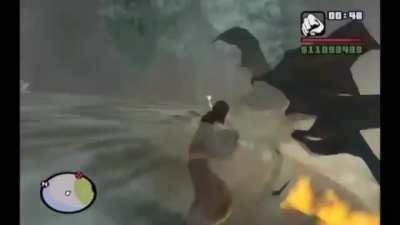 Jesus enfrentando o diabo no gta San Andreas