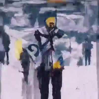 Keep fighting – you are sure to win! God helps you in your fight! For fame and freedom march with you, And right is on your side!