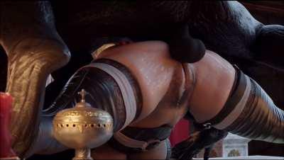 Bred and filled her ass and she took it like a good bitch (Rekin3D)