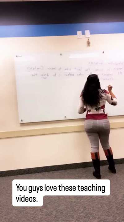 Look forward to her bringing back Teaching videos. Onlyfans + classic teacher videos we’re eating good 🍴