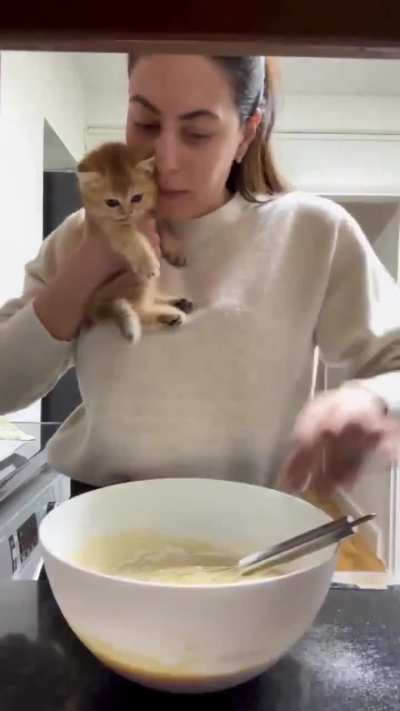 Mom you cannot work without hugging me