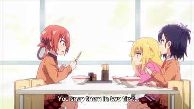 [Clip][Gabriel DropOut] Satania uses chopsticks