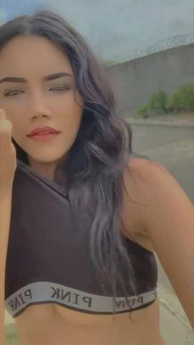 I just couldn't resist getting my tits out in front of my neighbours house I hope no one saw me hihi