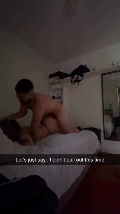 Going through her photos.. you find a video of her getting plowed by your bully