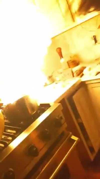 Trying to put out a fire