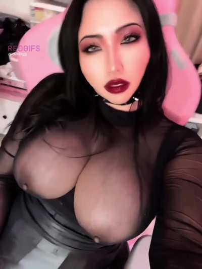 Showing my big goth tits off hoping to make you hard