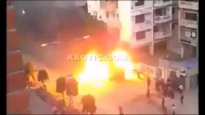 just blowing up a car