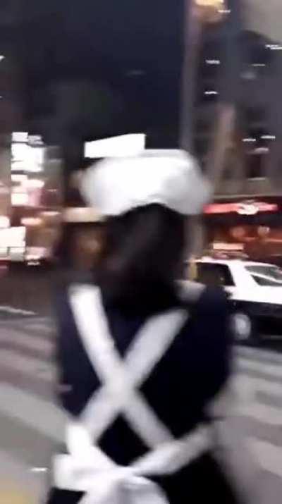 He waves goodbye after stealing a policeman's car