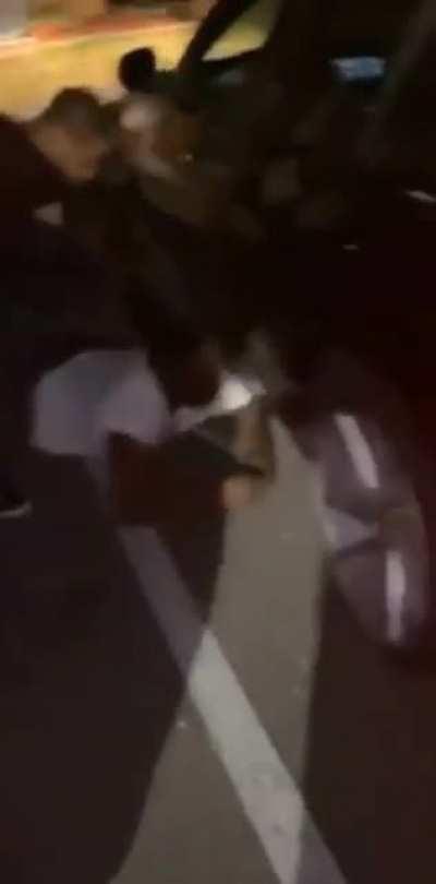 small guy slams, beats, and robs bigger dude