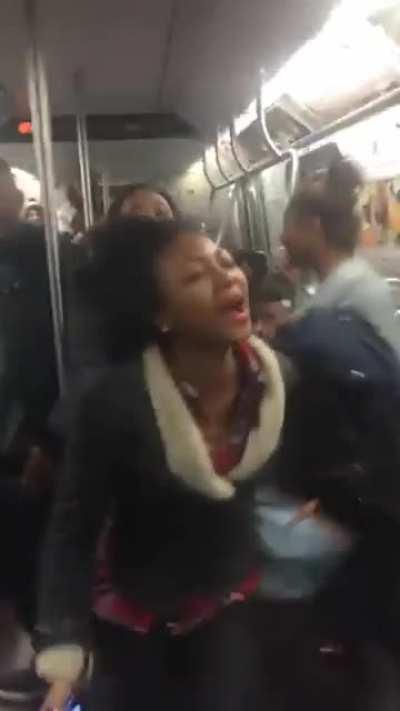 Man smacks the soul out of girl on the NY Subway | old but never forget the slap of justice