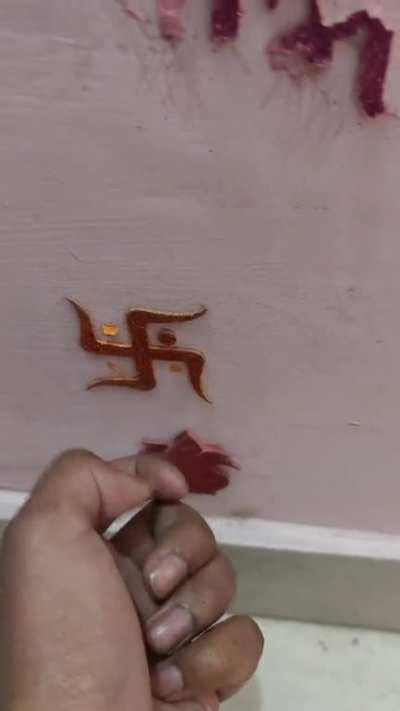 Swastik turned into nazi cross